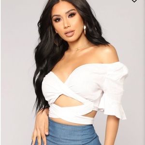 White line Crop top